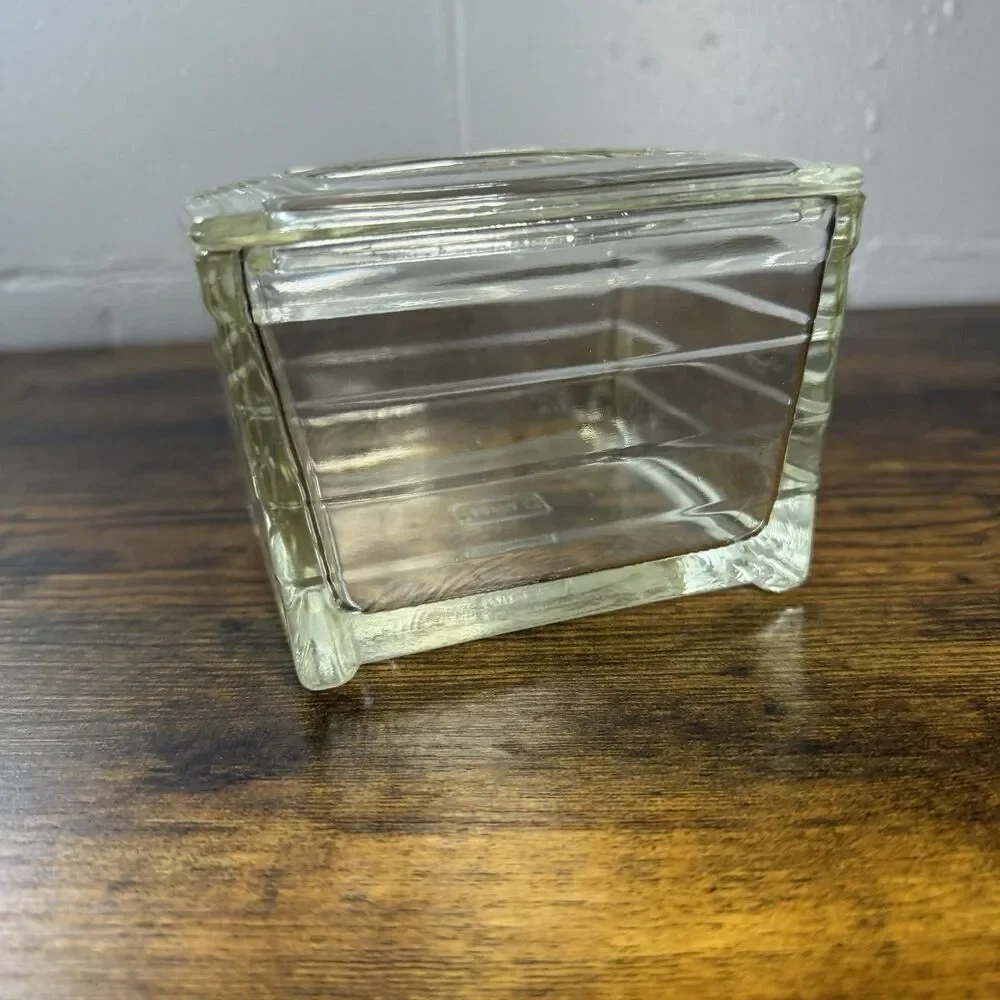 Vintage Glasbake Rectangle Dish With Lid Bakeware Ovenware Very Light Yellow
